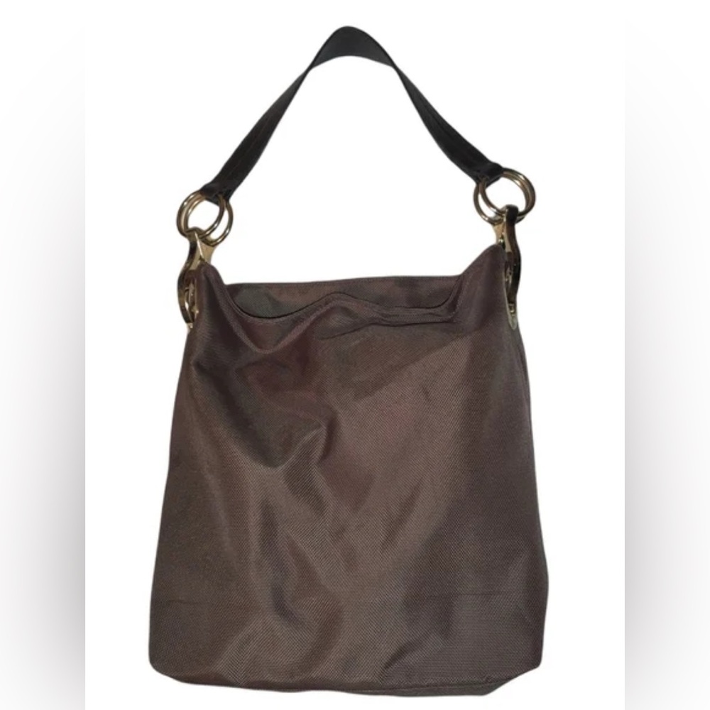 •JEAN-PIERRE ANTEPRIMA NUEVE KLIFA• BROWN NYLON ORIGINAL BUCKET SHOULDER BAG EUC